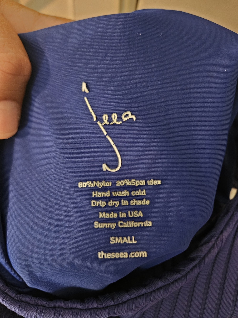 Seea Ribbed One-Piece Swimsuit in Deep Blue - Picture 2 of 3